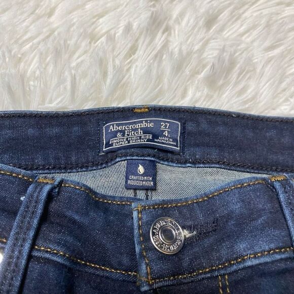 Abercrombie & Fitch Simone High Rise Super Skinny Denim Jeans Womens Size 27/4L - Picture 2 of 9